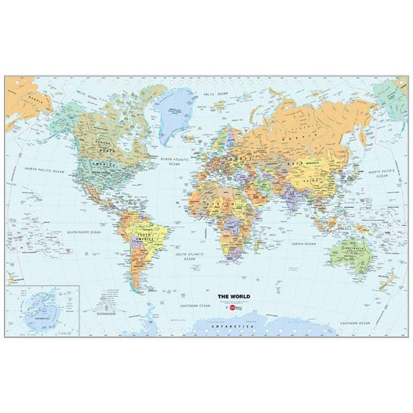 WallPops Dry Erase Peel and Stick World Map WPE99074 24
