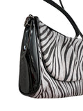 Zebra Pony Hair Clutch Patent Leather Shoulder bag Handbag Johnston & Murphy