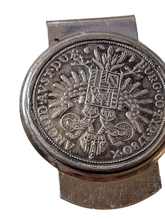 1780 Maria Theresa Thaler BURG CO TYR 1780 X Archid Avst Dux Coin Money Clip..old S.F. Rare