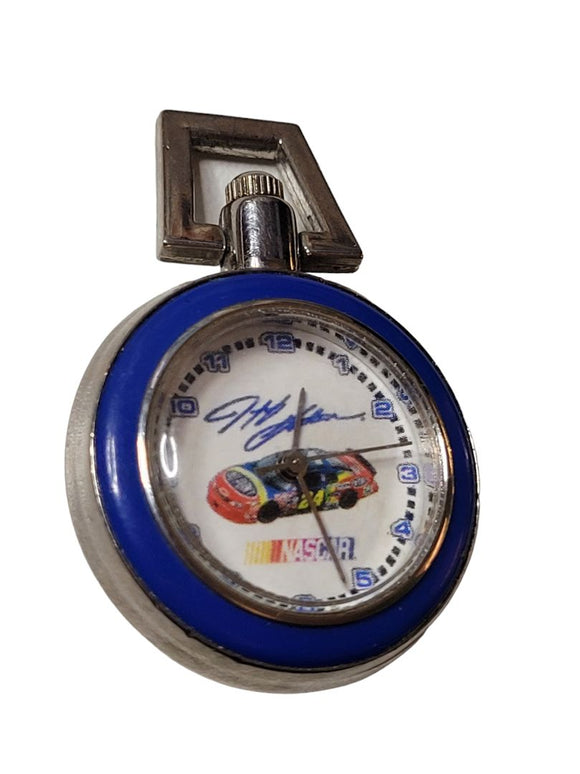 24 Nascar Jeff Gordon Small Pocket Watch Silver Tone WORKS