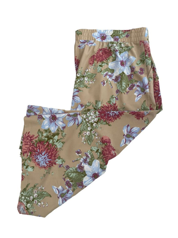 3X Studio by D Wide Leg Crop Floral Pants Flowy Culottes