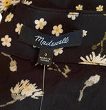0 Madewell Navy Blue Floral Flare Skirt Back Zipper New MB002