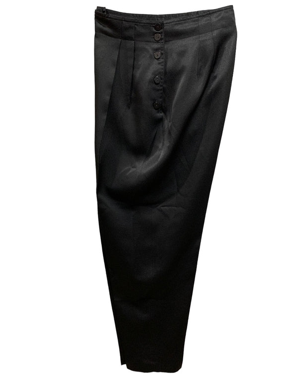 12P Chaus Petites Vintage Y2K Women's Satin Black Side Button Pants