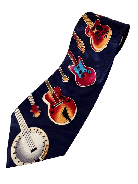 Fratello Polyester Men's Necktie Music Stringed Instruments Hand Made 58