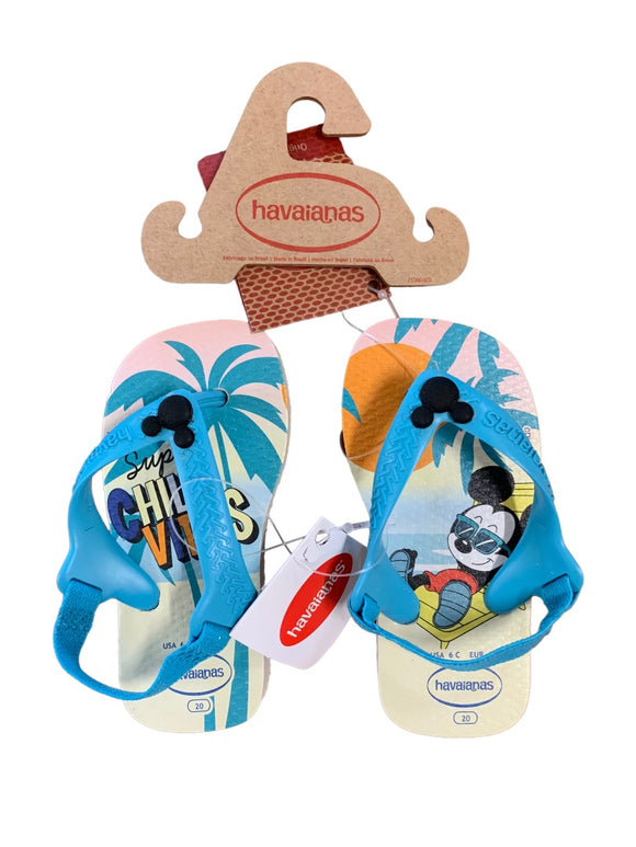 6C Havaianas Toddler Sandal Flip Flops Disney Mickey Back Strap New