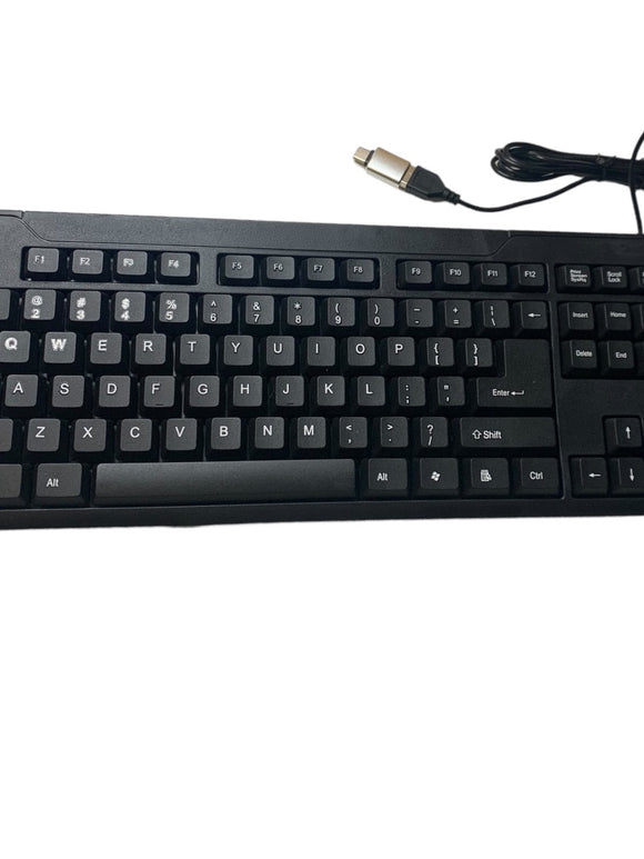 iMicro KB-US0803 104-Key Wired USB English Keyboard Black