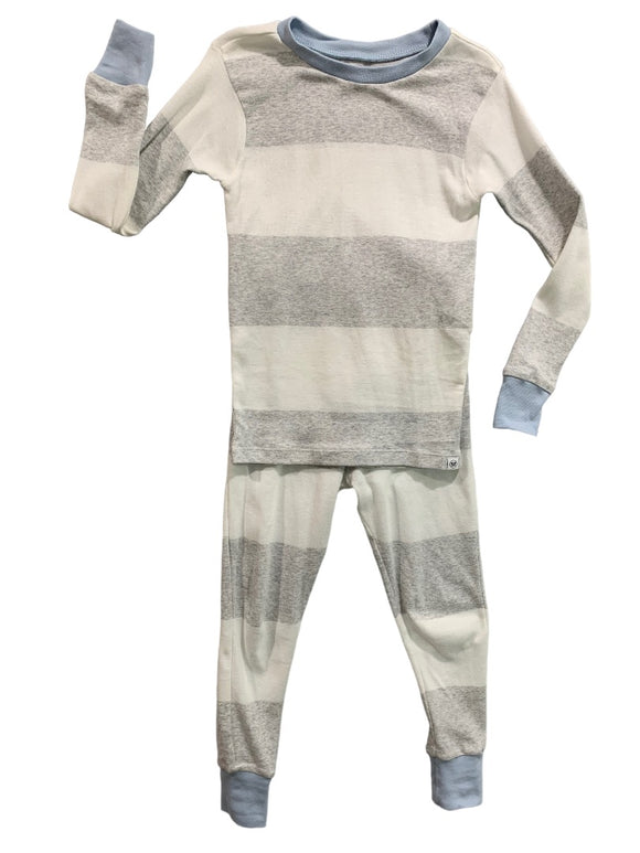 5T Honest Baby Clothing Organic Cotton Striped 2 Piece Long Sleeve Pajamas