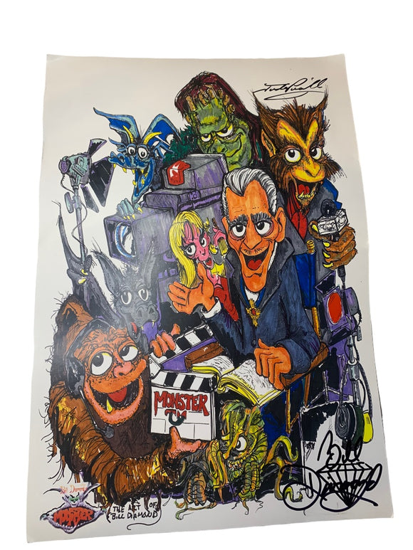 Bill Diamond Autographed Monster Puppet Poster Monster TV 13x19