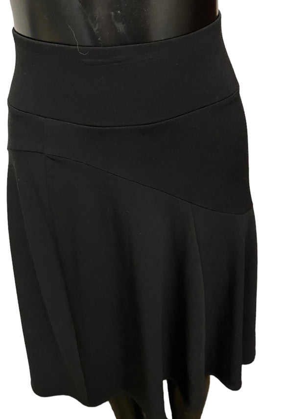 Medium Ideology Bottom Flare Skirt Black Pull On Stretch Fabric Knee Length