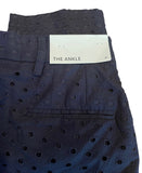 0P Ann Taylor Petites The Ankle Mid Rise Slim Leg Ankle Pants Eyelet Lined Womens Pants Navy