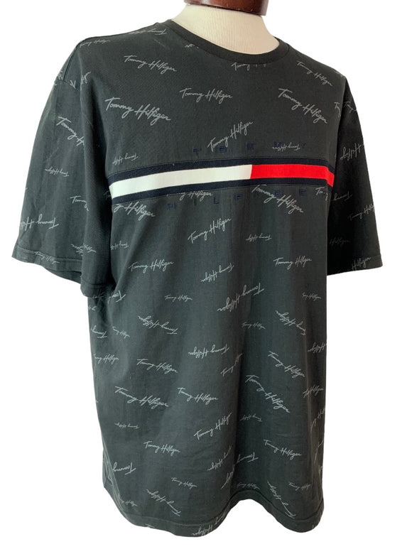 XXL Tommy Hilfiger Men's All Over Logo Print Short Sleeve Tshirt