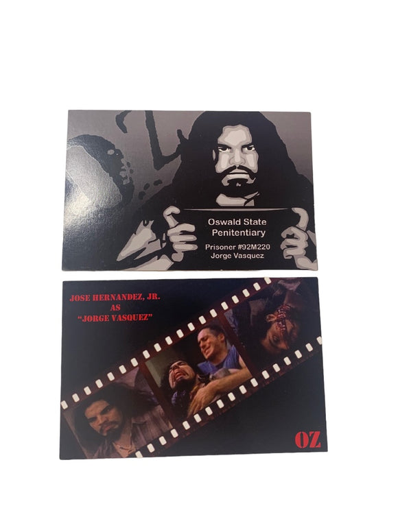 TV show OZ Autographed Postcards Personalized Jorge Vasquez Jose Hernandez, Jr