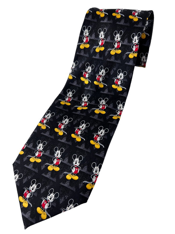 Mickey Unlimited Men's Silk Necktie Mickey Mouse Blacck 58