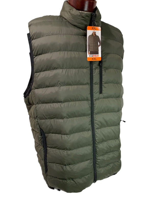 XXL 32 Degrees Men's New Army Green Full Zip Quilted Puffer Vest