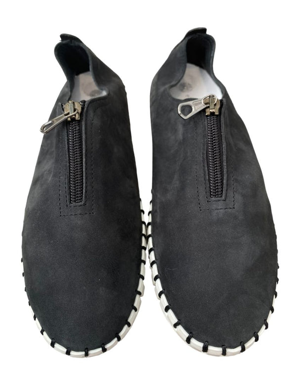 38 Eric Michael Marlo Women's Sneakers Comfort Shoes Black White Zip US 7.5-8