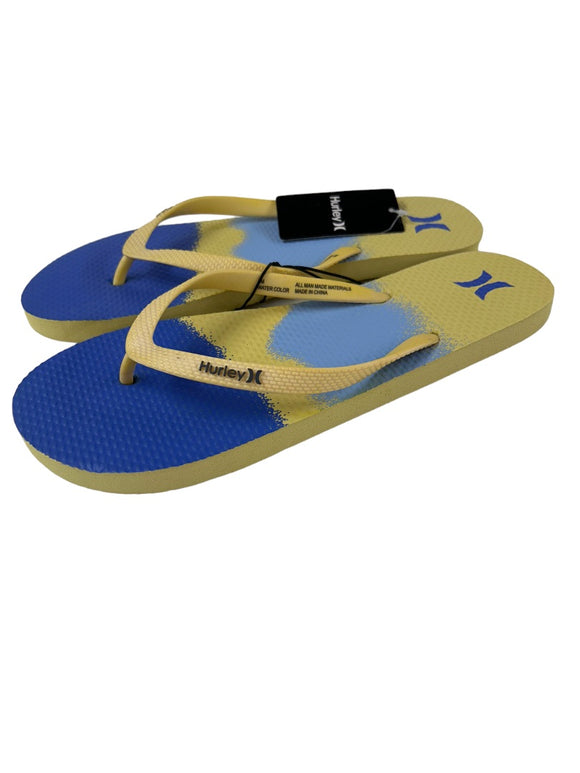 Size 9 Hurley Women's Water Color Sunshine Flip Flops  New Thong Sandals