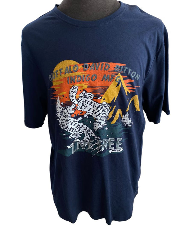 XXL Navy Buffalo David Bitton Tiger Fight Graphic T-Shirt NWT
