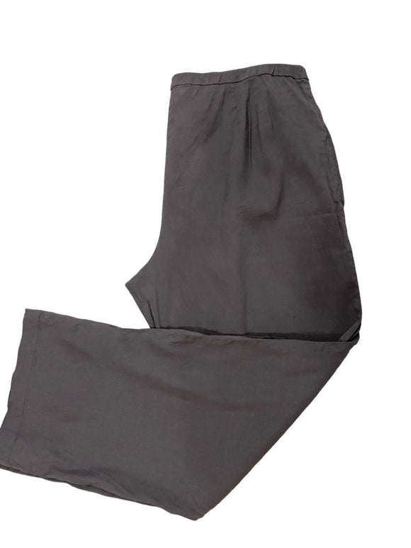 20W Eileen Fisher Linen Blend Wide Leg Pants Gray