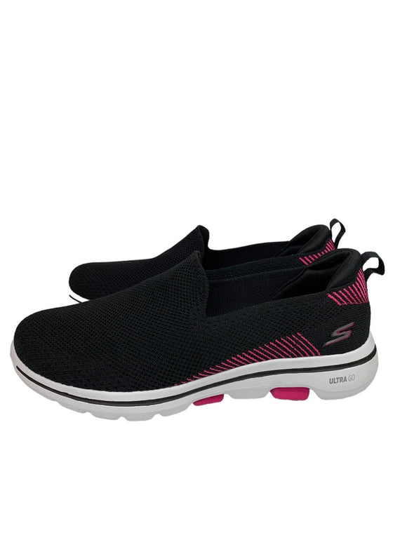 Size 9 Skechers Women's Go Walk 5 Prized Sneaker Black Pull On 15900