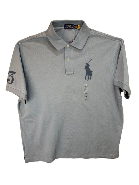 1XB Polo Ralph Lauren Blue New Big Pony Men's Short Sleeve Golf Shirt Classic Fit
