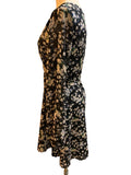 1 June & Hudson Floral Print Faux Wrap Dress Junior Women's Lined Sheer Sleeve