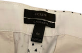00 J.Crew Women's Campbell Pants White Black Triangles Pockets Zipper A6734