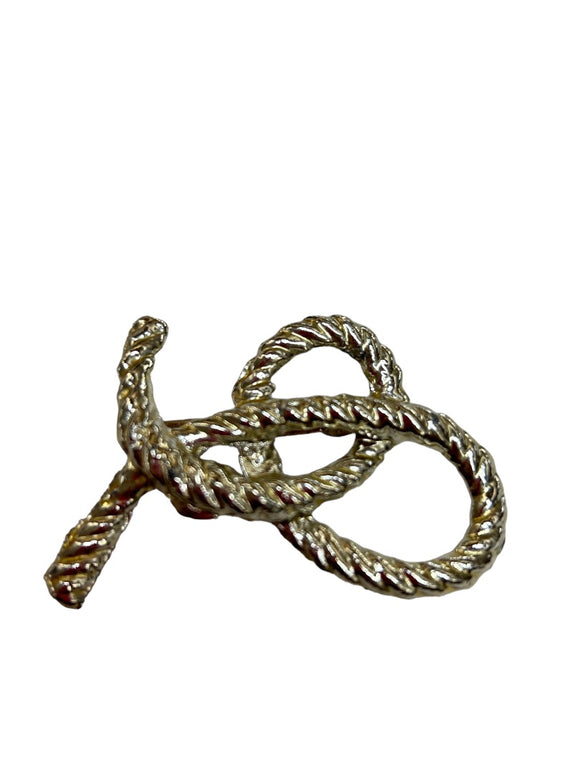 Vintage Silvertone Knot Rope Brooch Pin 2