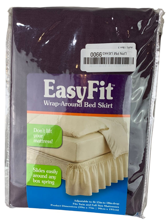 EasyFit Wrap Around Bed Skirt Fits Twin & Full Ruffle Mattress Vintage Violet New