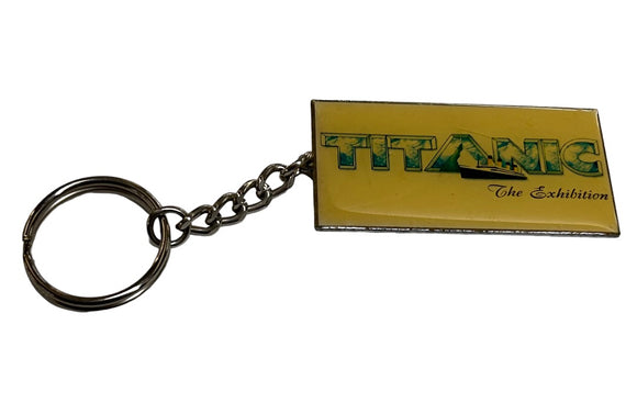 Vintage Titanic The Exhibition Keychain Key Ring Resin Over Metal 2.5
