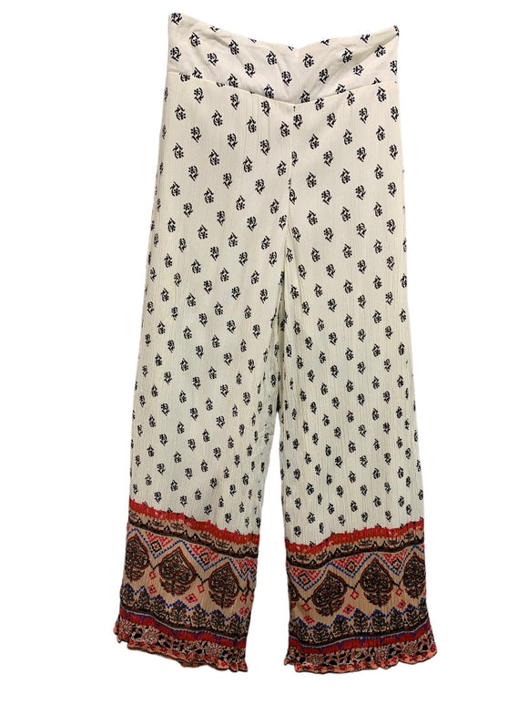 XS Xhilaration Women's Print Flowy Pull On Boho Style Elastic Waist Pants