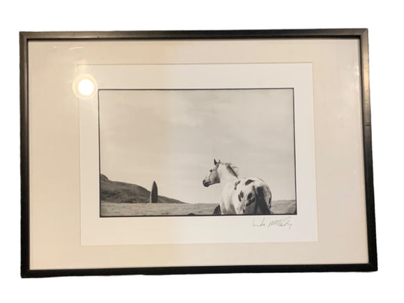 Linda McCartney 1996 'Stallion and The Standing Stone' Signed Photo Art Print Framed