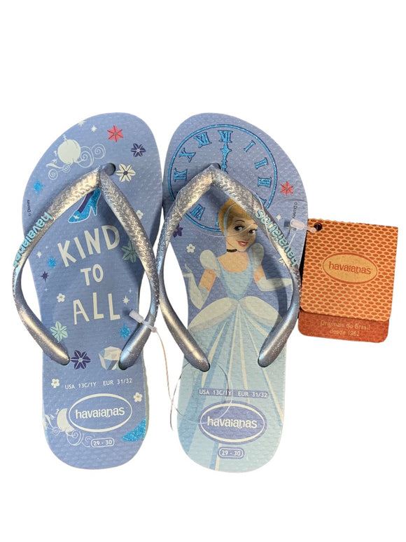 13C/1Y Havaianas Disney Cinderella New Flip Flops Girls Sandals 