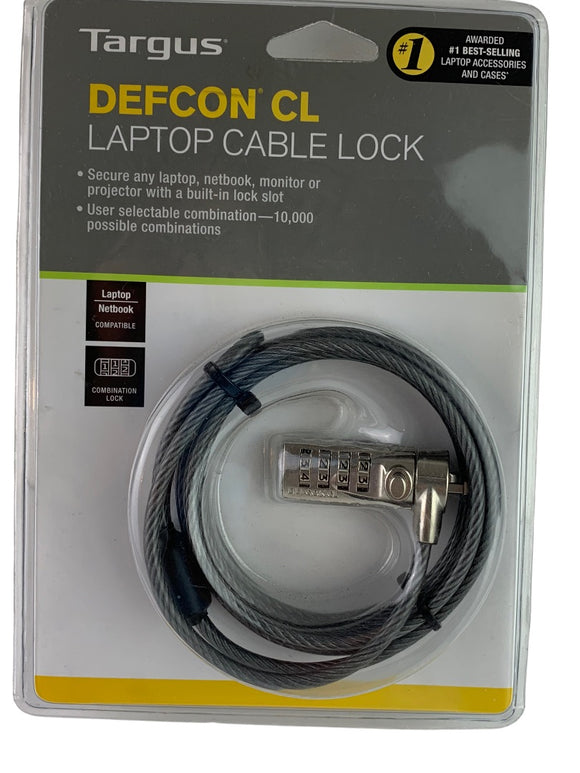 Targus Laptop Cable Lock Defcon CL 6.5ft long Combination Code Security Base