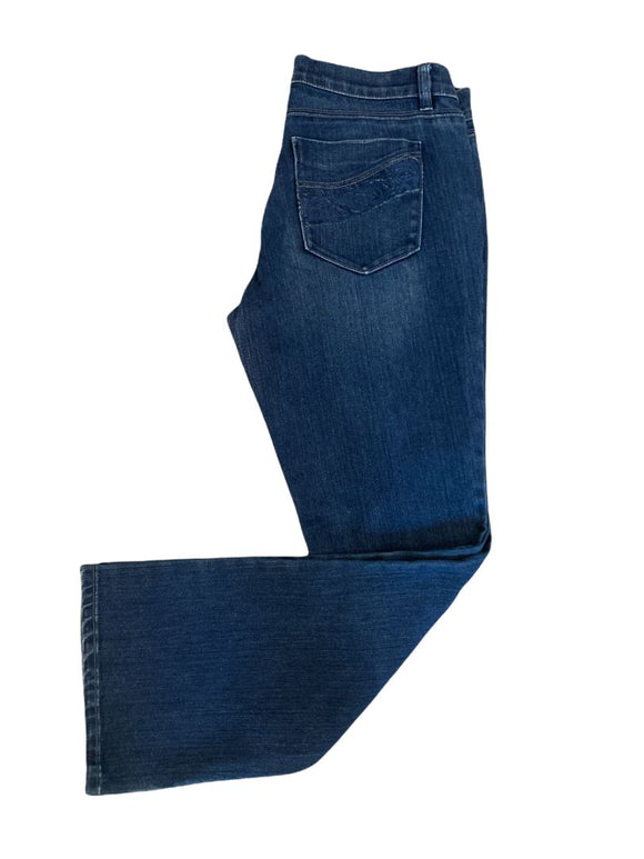 10 Short White House Black Market Women's Noir Boot Leg Dark Wash Jeans