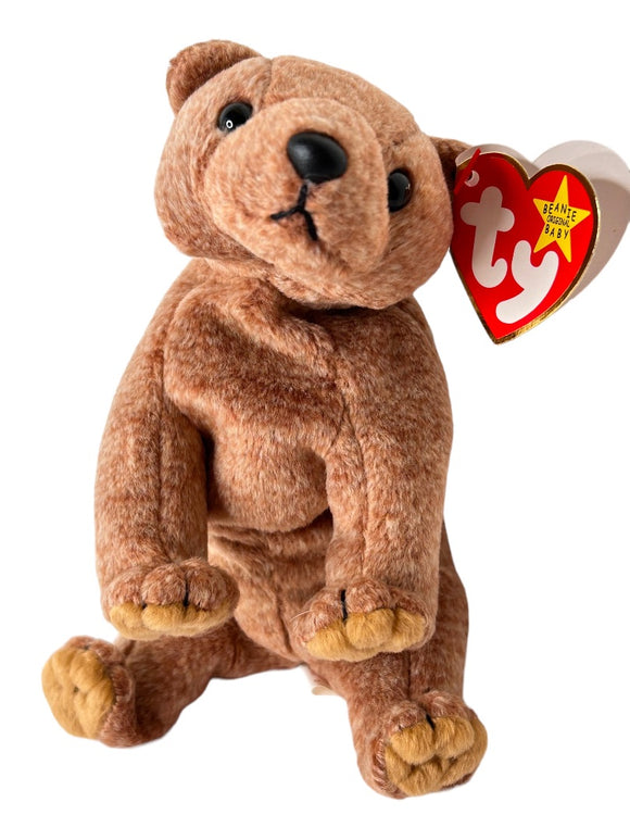 Ty Beanie Baby Original 1999 Pecan Bear Stuffed Animal Tags
