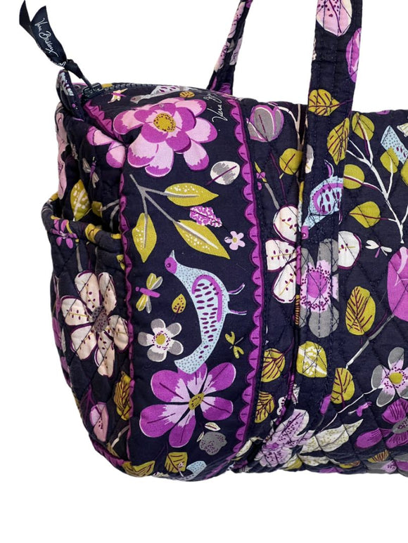 Vera Bradley Womens Purple Pocketbook Floral Nightingale Duffle Bag 18