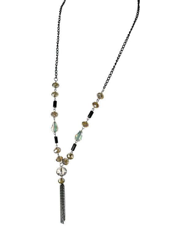 Black Chain Aurora Borealis Necklace Tassel 29