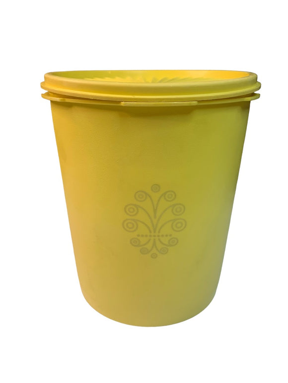 Vintage Tupperware Yellow Canister 807-2 Starburst Lid 808-13 7.5