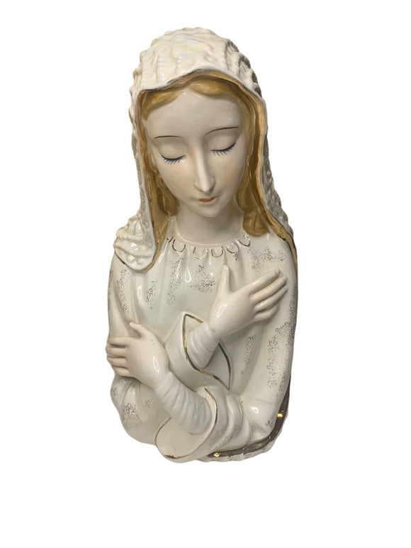 Artmark Originals Japan Virgin Mary Madonna Hand Painted Ceramic Planter