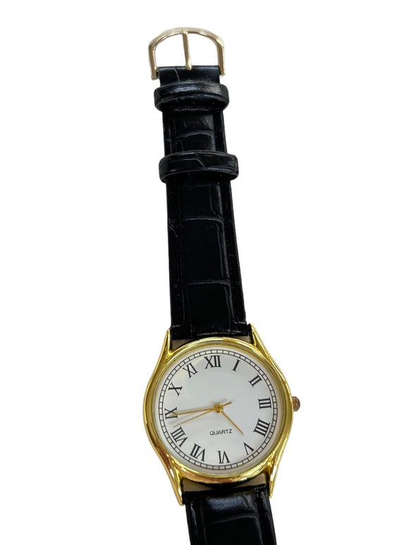 Ladies Quartz Movement Wristwatch Goldtone Roman Numerals For Parts Salvage