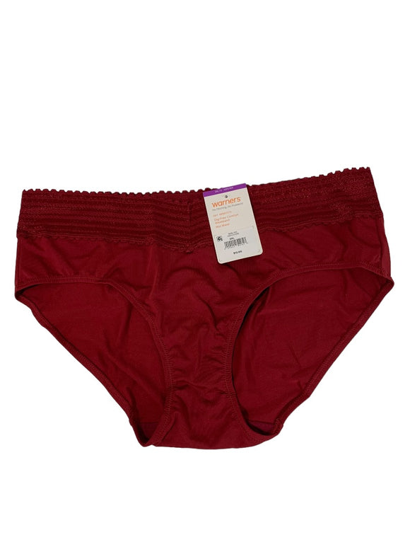 2XL (9) Warners New Hipster Burgundy Mid Waist Panties Underwear