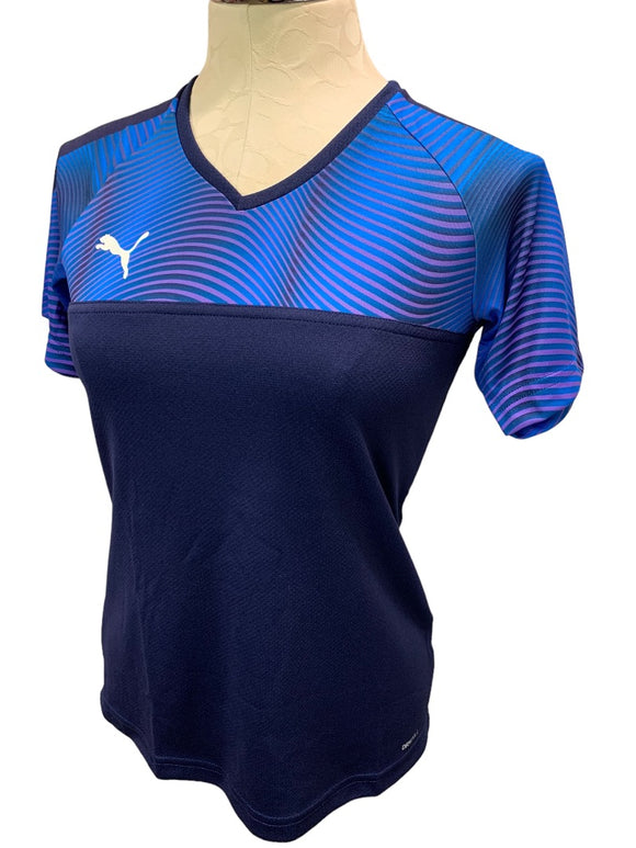 XS Puma Women's V-Neck Cup Jersey New Peacock Blue 704057
