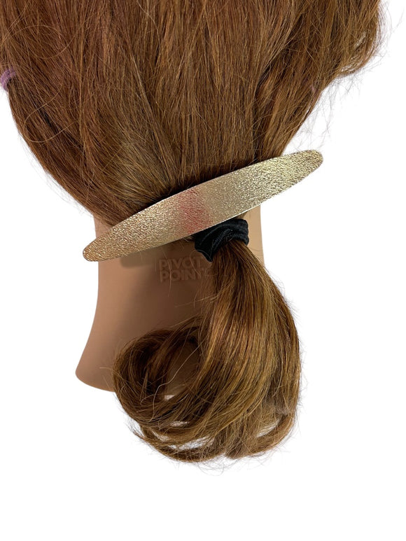 Vintage Goldtone Oval Textured Barrette Hair Clip 4.5