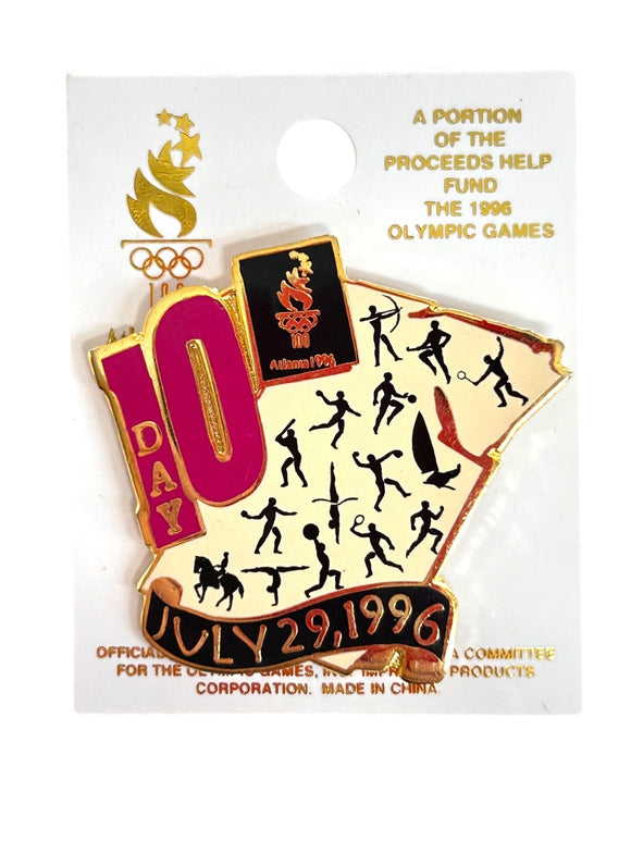 Atlanta 1996 Olympic Pin Day 10 July 29 1996 Olympic Pin