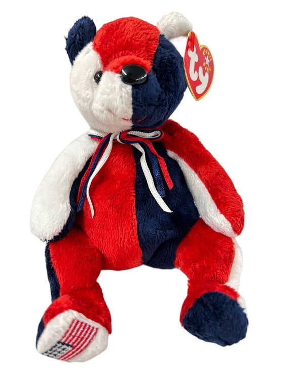 Ty Beanie Baby Original 2000 Patriot Bear Stuffed Animal Tags