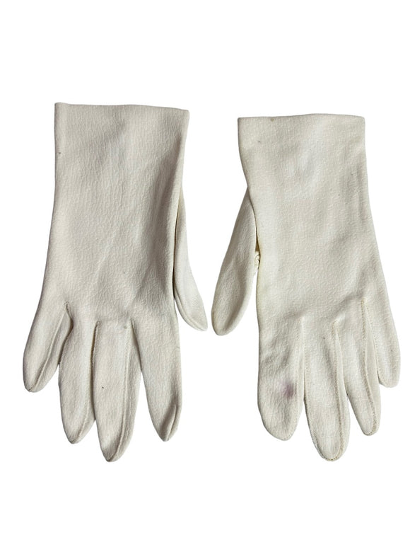 Size 6.5 Women's Vintage 1950s Stretch Nylon Short Gloves