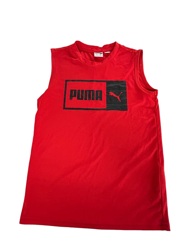 Size 7 Puma Youth Red Black Tank Top Sleeveless Activewear