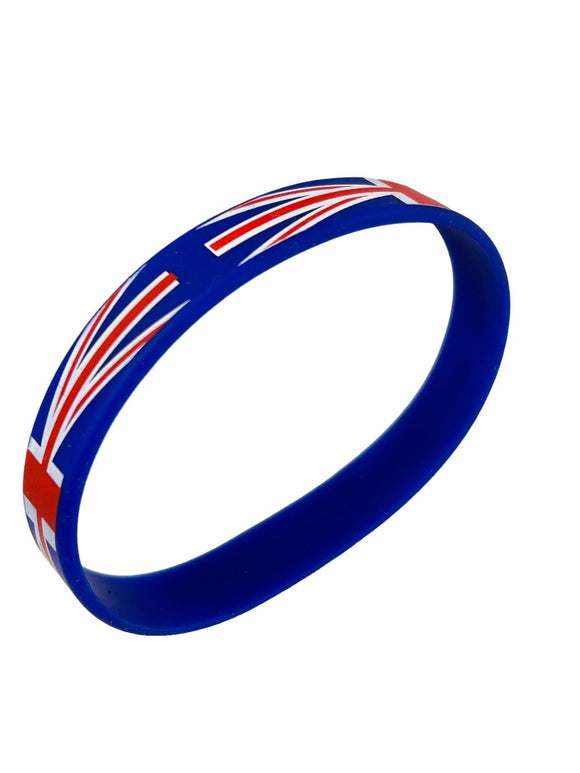 Union Jack British Blue Red White Rubber Bracelet