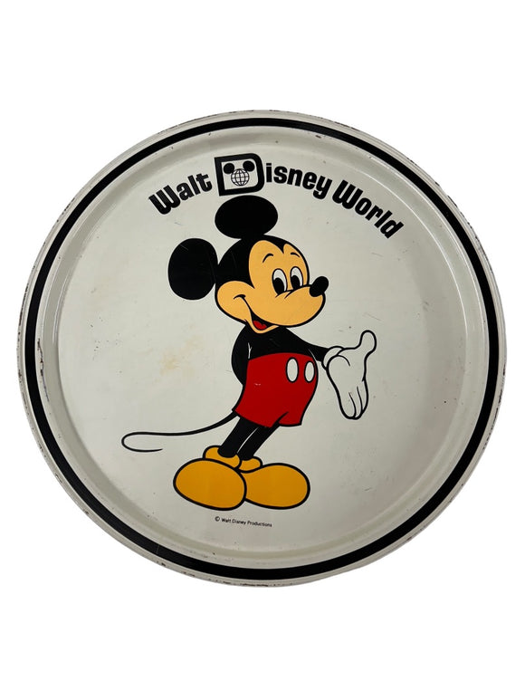 1970s Walt Disney World Mickey Mouse Tin Metal Plate 10.75
