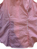 XXS J.Crew Women's Pink White Striped Button Up Sleeveless Collared